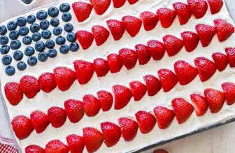 Flag Cake with Cheesecake Topping