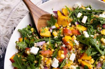 Summer Peach Farro Salad